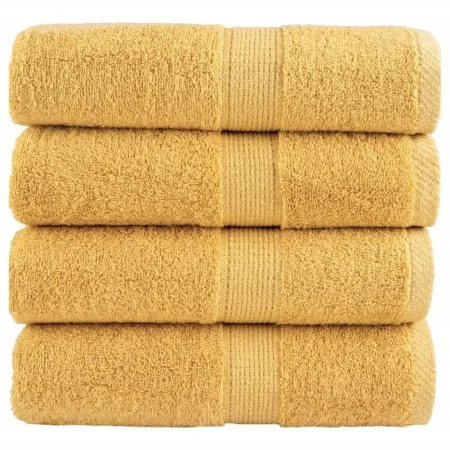 Toallas SOLUND 4 unidades dorado 30x30 cm 600 gsm | Foro24.es | Tu tienda online para hogar, jardín y más Foro24.es