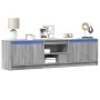 Mueble de TV con LED madera ingeniería gris Sonoma 180x34x50 cm by , TV Furniture - Ref: Foro24-3307917, Price: 161,15 €, Dis...