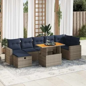 Juego Sofá Jardín 8 Piezas con Cojines Marrón Poli Ratán Acacia von , Gartensets - Ref: Foro24-3328013, Preis: 600,32 €, Raba...