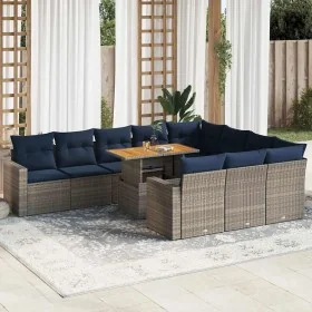 Set de sofás de jardín 11 pzas y cojines ratán sintético gris by , Garden sets - Ref: Foro24-3327092, Price: 896,08 €, Discou...