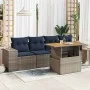 Juego de sofás jardín con cojines 5 pzas ratán sintético gris | Foro24.es | Tu tienda online para hogar, jardín y más Foro24.es