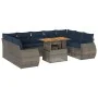 Set de sofás de jardín y cojines 10 pzas ratán sintético gris | Foro24.es | Tu tienda online para hogar, jardín y más Foro24.es