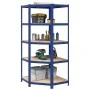 Estantería esquina 5 niveles madera contrachapada y acero azul by , Industrial shelving - Ref: Foro24-4016964, Price: 100,36 ...