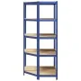 Estantería esquina 5 niveles madera contrachapada y acero azul by , Industrial shelving - Ref: Foro24-4016964, Price: 100,36 ...