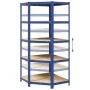 Estantería esquina 5 niveles madera contrachapada y acero azul by , Industrial shelving - Ref: Foro24-4016964, Price: 100,36 ...