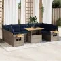 Set sofás jardín y cojines 10 pzas ratán sintético acacia gris | Foro24.es | Tu tienda online para hogar, jardín y más Foro24.es