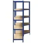 Juego de 2 estantes de 5 niveles acero azul y madera industrial de , Estanterías industriales - Ref: Foro24-3307613, Precio: ...