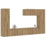 Muebles de TV de pared 7 uds madera ingeniería roble artesanal de , Muebles TV - Ref: Foro24-3328980, Precio: 266,66 €, Descu...