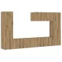 Muebles de TV de pared 7 uds madera ingeniería roble artesanal de , Muebles TV - Ref: Foro24-3328980, Precio: 266,66 €, Descu...