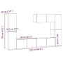 Muebles de TV de pared 7 uds madera ingeniería roble artesanal de , Muebles TV - Ref: Foro24-3328980, Precio: 266,66 €, Descu...