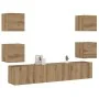 Muebles de TV de pared 6 uds madera ingeniería roble artesanal de , Muebles TV - Ref: Foro24-3328968, Precio: 172,63 €, Descu...