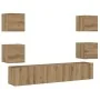 Muebles de TV de pared 6 uds madera ingeniería roble artesanal de , Muebles TV - Ref: Foro24-3328968, Precio: 172,63 €, Descu...