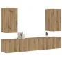 Muebles de TV de pared 4 uds madera ingeniería roble artesanal de , Muebles TV - Ref: Foro24-3328982, Precio: 158,27 €, Descu...