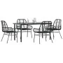 Juego de comedor jardín 5 piezas ratán sintético vidrio negro von , Gartensets - Ref: Foro24-3334537, Preis: 356,87 €, Rabatt...