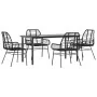 Juego de comedor jardín 5 piezas ratán sintético vidrio negro von , Gartensets - Ref: Foro24-3334537, Preis: 356,87 €, Rabatt...