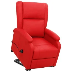 Sillón elevable cuero sintético rojo