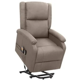 Sillón de masaje elevable tela gris taupé