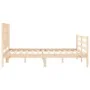 Bed frame with solid wood headboard 120x200 cm by vidaXL, Beds and slatted bases - Ref: Foro24-3194306, Price: 117,84 €, Disc...