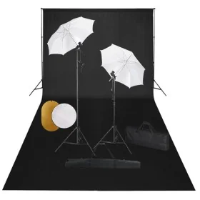 Kit estudio fotográfico lámparas sombrillas fondo y reflector by , Flashes and studio lighting - Ref: Foro24-3067077, Price: ...
