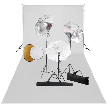 Kit estudio fotográfico lámparas, sombrillas, fondo y reflector | Foro24.es | Tu tienda online para hogar, jardín y más Foro24.es