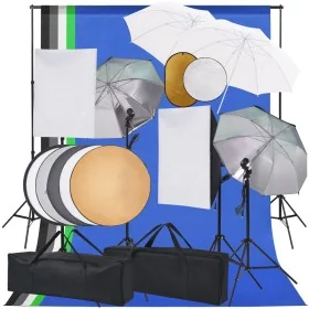 Kit estudio fotográfico softbox, sombrillas, fondo y reflector by , Flashes and studio lighting - Ref: Foro24-3067105, Price:...