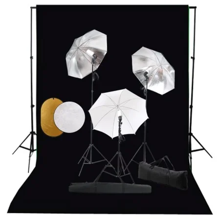 Kit estudio fotográfico lámparas, sombrillas, fondo y reflector | Foro24.es | Tu tienda online para hogar, jardín y más Foro24.es