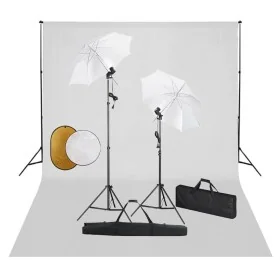 Kit estudio fotográfico lámparas sombrillas fondo y reflector de , Flashes e iluminaciones de estudio - Ref: Foro24-3067075, ...