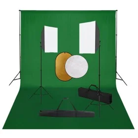Kit de estudio fotográfico con luces softbox, fondo y reflector by , Flashes and studio lighting - Ref: Foro24-3067054, Price...