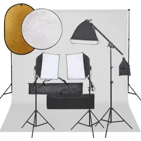 Kit de estudio fotográfico con set de luces, fondo y reflector de , Flashes e iluminaciones de estudio - Ref: Foro24-3094690,...