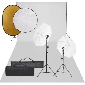 Kit de estudio fotográfico con set de luces, fondo y reflector by , Flashes and studio lighting - Ref: Foro24-3094665, Price:...