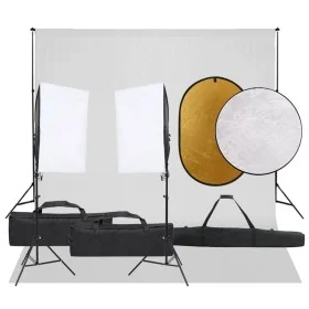 Kit de estudio fotográfico con set de luces, fondo y reflector by , Flashes and studio lighting - Ref: Foro24-3094757, Price:...