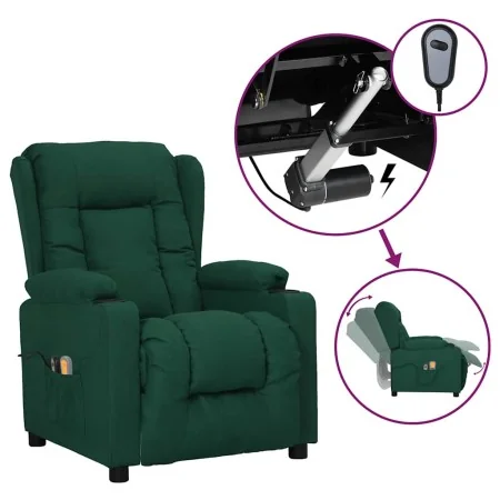 Sillón de masaje eléctrico tela verde oscuro by , Electric massage chairs - Ref: Foro24-3098795, Price: 270,64 €, Discount: -5%%