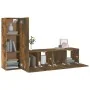 Set de muebles de TV 3 pzas madera contrachapada roble ahumado de , Muebles TV - Ref: Foro24-3120257, Precio: 96,44 €, Descue...