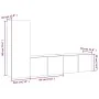 Set de muebles de TV 3 pzas madera contrachapada roble ahumado de , Muebles TV - Ref: Foro24-3120257, Precio: 96,44 €, Descue...