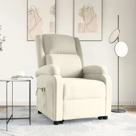 Sillón de masaje elevable terciopelo color crema