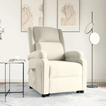 Sillón de masaje elevable terciopelo color crema | Foro24.es | Tu tienda online para hogar, jardín y más Foro24.es