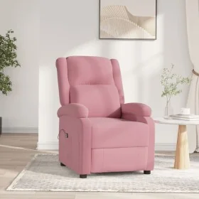 Sillón reclinable eléctrico de terciopelo rosa