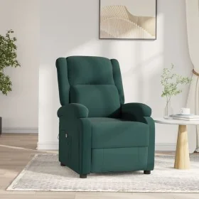 Sillón reclinable eléctrico de terciopelo verde