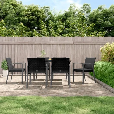 Juego comedor jardín 7 piezas y cojines ratán sintético y acero by , Garden sets - Ref: Foro24-3186976, Price: 585,92 €, Disc...