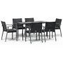 Juego comedor jardín 7 piezas y cojines ratán sintético y acero by , Garden sets - Ref: Foro24-3186976, Price: 585,92 €, Disc...