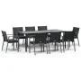 Juego comedor jardín 9 piezas y cojines ratán sintético y acero by , Garden sets - Ref: Foro24-3187000, Price: 795,42 €, Disc...