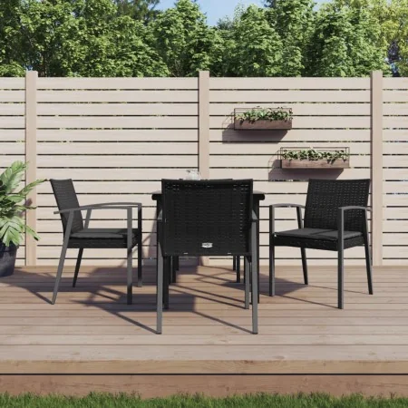 Juego comedor jardín 5 piezas y cojines ratán sintético y acero by , Garden sets - Ref: Foro24-3186988, Price: 378,62 €, Disc...