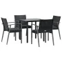 Juego comedor jardín 5 piezas y cojines ratán sintético y acero by , Garden sets - Ref: Foro24-3186988, Price: 378,62 €, Disc...