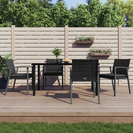 Juego comedor jardín 5 piezas y cojines ratán sintético y acero by , Garden sets - Ref: Foro24-3186995, Price: 435,75 €, Disc...