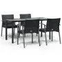 Juego comedor jardín 5 piezas y cojines ratán sintético y acero by , Garden sets - Ref: Foro24-3186995, Price: 435,75 €, Disc...