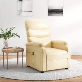 Sillón de masaje de cuero sintético crema de , Sillones de masaje eléctricos - Ref: Foro24-289690, Precio: 197,81 €, Descuent...