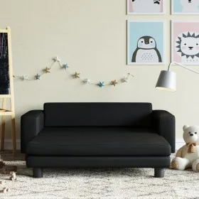 Sofá para niños y reposapiés cuero sintético negro 100x50x30 cm by , Baby and Toddler Furniture - Ref: Foro24-3196414, Price:...