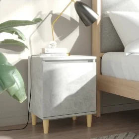 Comprar Mesita de noche patas madera maciza gris