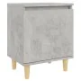 Mesita de noche patas madera maciza gris hormigón 40x30x50 cm | Foro24.es | Tu tienda online para hogar, jardín y más Foro24.es