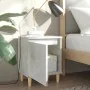 Mesita de noche patas madera maciza gris hormigón 40x30x50 cm | Foro24.es | Tu tienda online para hogar, jardín y más Foro24.es